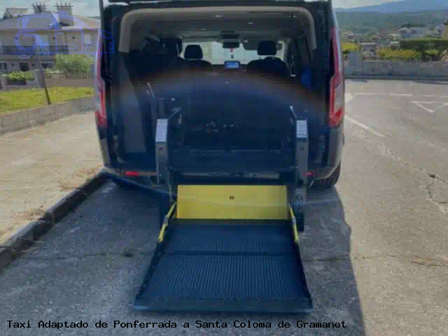 Taxi accesible de Santa Coloma de Gramanet a Ponferrada