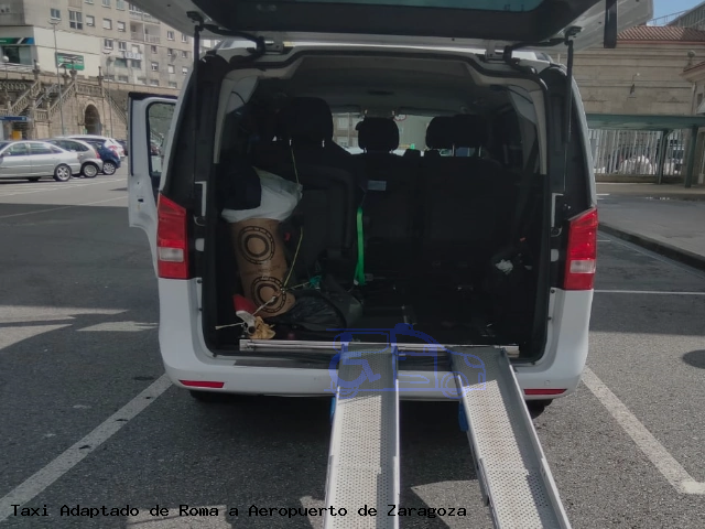 Taxi accesible de Aeropuerto de Zaragoza a Roma
