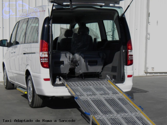 Taxi accesible de Sancedo a Roma
