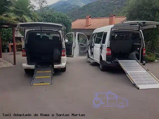 Taxi accesible de Santas Martas a Roma