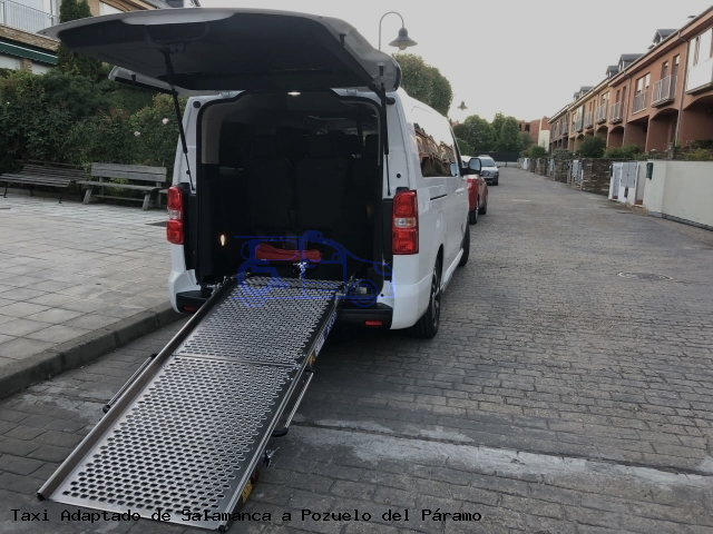 Taxi adaptado de Pozuelo del Páramo a Salamanca