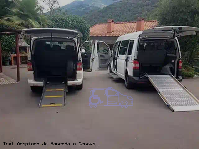 Taxi accesible de Genova a Sancedo