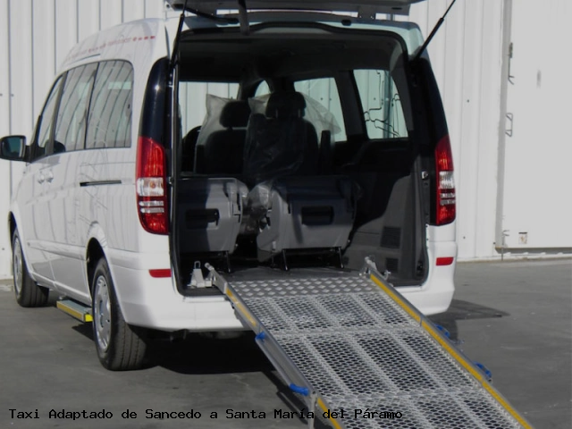 Taxi accesible de Santa María del Páramo a Sancedo