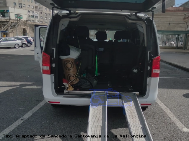 Taxi accesible de Santovenia de la Valdoncina a Sancedo