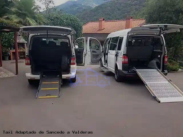 Taxi accesible de Valderas a Sancedo