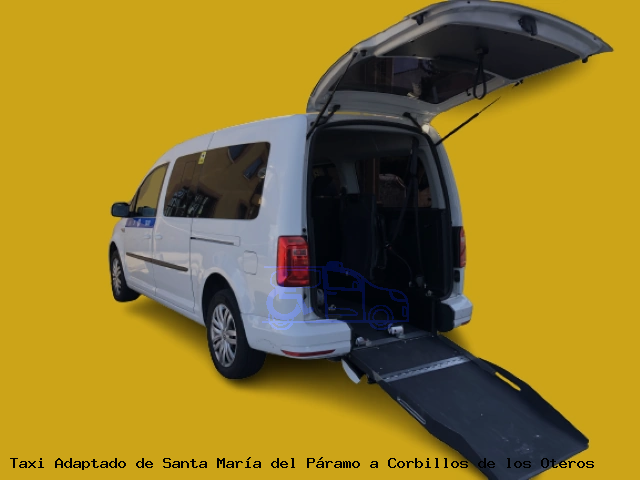 Taxi accesible de Corbillos de los Oteros a Santa María del Páramo