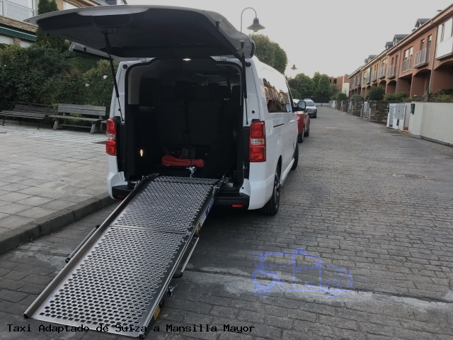 Taxi accesible de Mansilla Mayor a Suiza