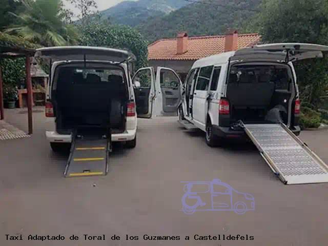 Taxi accesible de Castelldefels a Toral de los Guzmanes