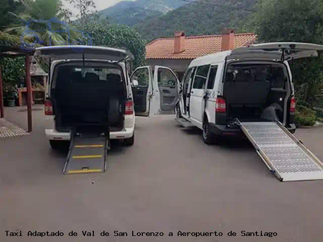 Taxi accesible de Aeropuerto de Santiago a Val de San Lorenzo
