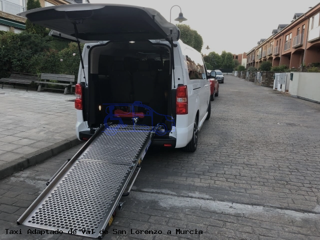 Taxi accesible de Murcia a Val de San Lorenzo