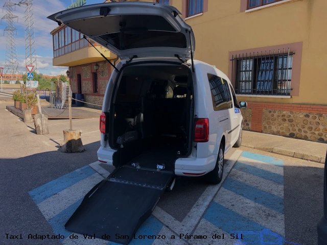 Taxi accesible de Páramo del Sil a Val de San Lorenzo