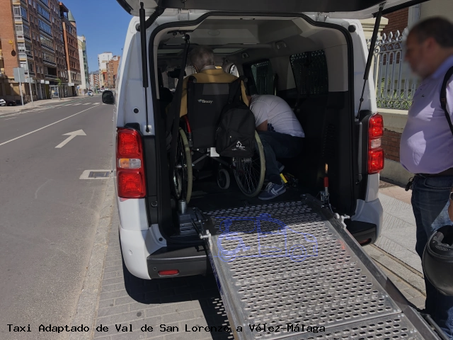 Taxi accesible de Vélez-Málaga a Val de San Lorenzo