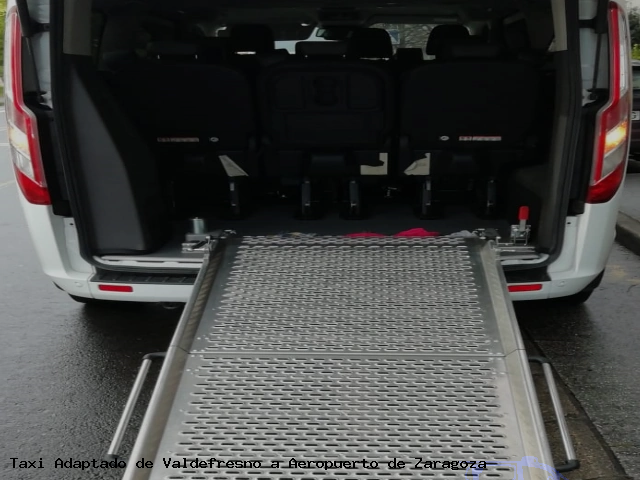 Taxi accesible de Aeropuerto de Zaragoza a Valdefresno