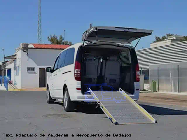 Taxi adaptado de Aeropuerto de Badajoz a Valderas