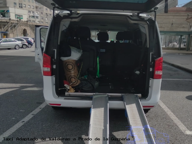 Taxi accesible de Prado de la Guzpeña a Valderas