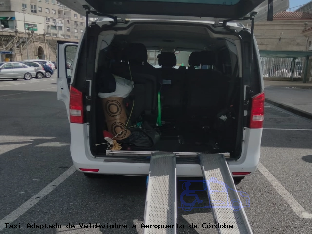 Taxi accesible de Aeropuerto de Córdoba a Valdevimbre