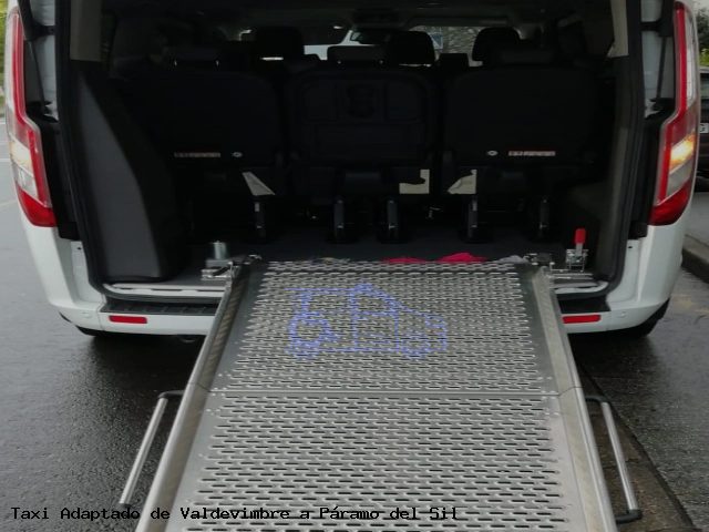Taxi accesible de Páramo del Sil a Valdevimbre