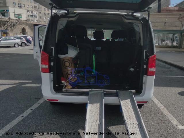 Taxi accesible de Valverde de la Virgen a Valdevimbre