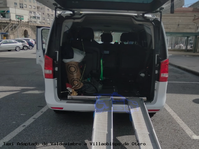 Taxi accesible de Villaobispo de Otero a Valdevimbre