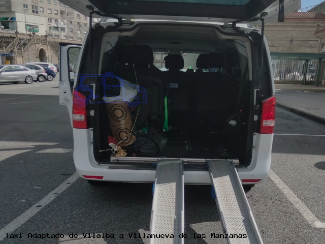 Taxi accesible de Villanueva de las Manzanas a Vilalba