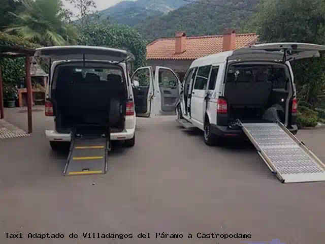 Taxi accesible de Castropodame a Villadangos del Páramo
