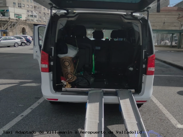 Taxi accesible de Aeropuerto de Valladolid a Villamanín